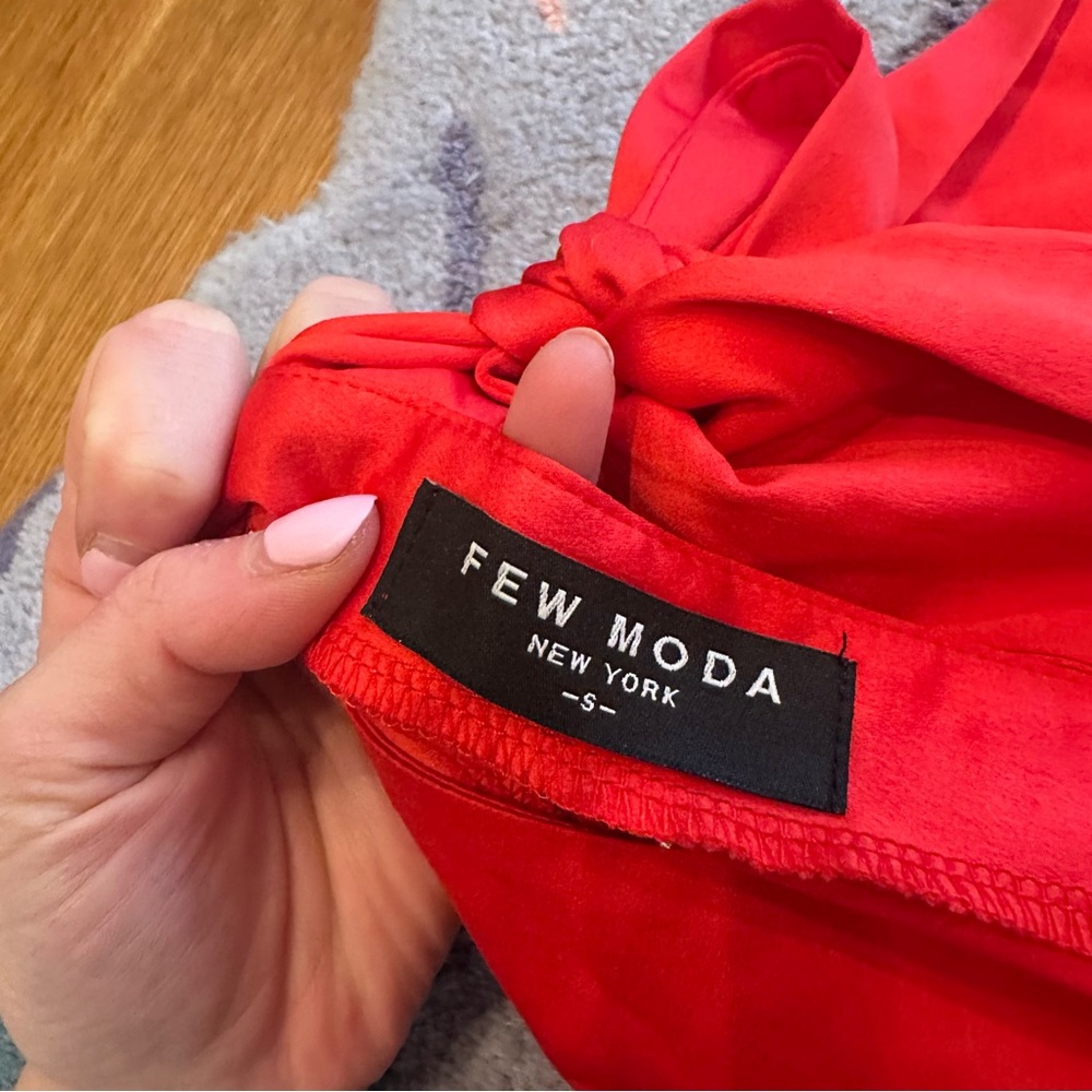 Few Moda Red Ruffle Cutout Mini Dress - Picture 5 of 9